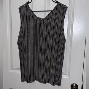 Chico's travelers Striped Black and off White Sleeveless Top
